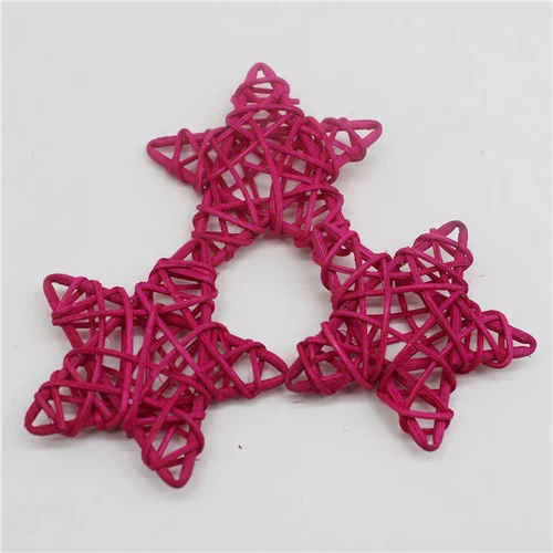 Rose red 20 шт./лот 6 см Прекрасный Ротанг звезда Сепак такрау день рождения и дома Свадебная вечеринка украшения DIY ротанга мяч детские игрушки - Цвет: Rose red