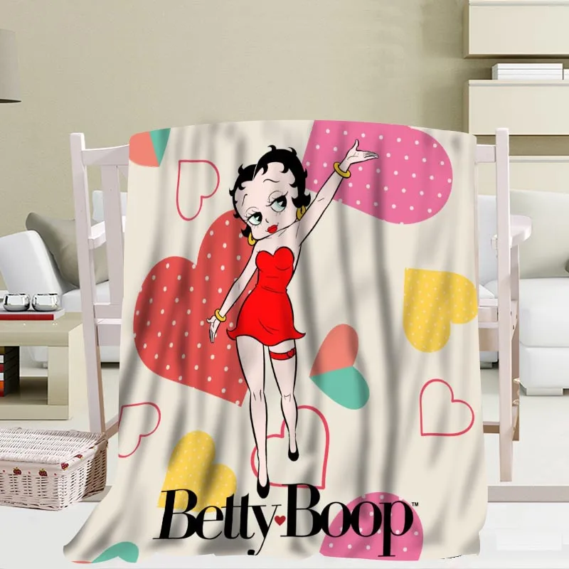 Изготовленное на заказ одеяло для путешествий Betty Boop на диван/кровать/самолет одеяло для путешествий 100X120 см, 150X200 см, 120X150 см - Цвет: Blanket
