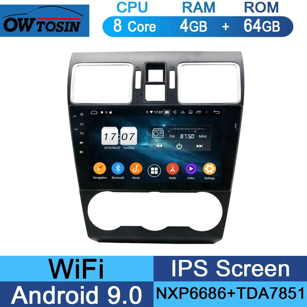 64G " ips 8 ядерный 4G+ 64G Android 9,0 автомобильный мультимедийный плеер для Subaru WRX Forester радио gps CarPlay Parrot - Цвет: 64G