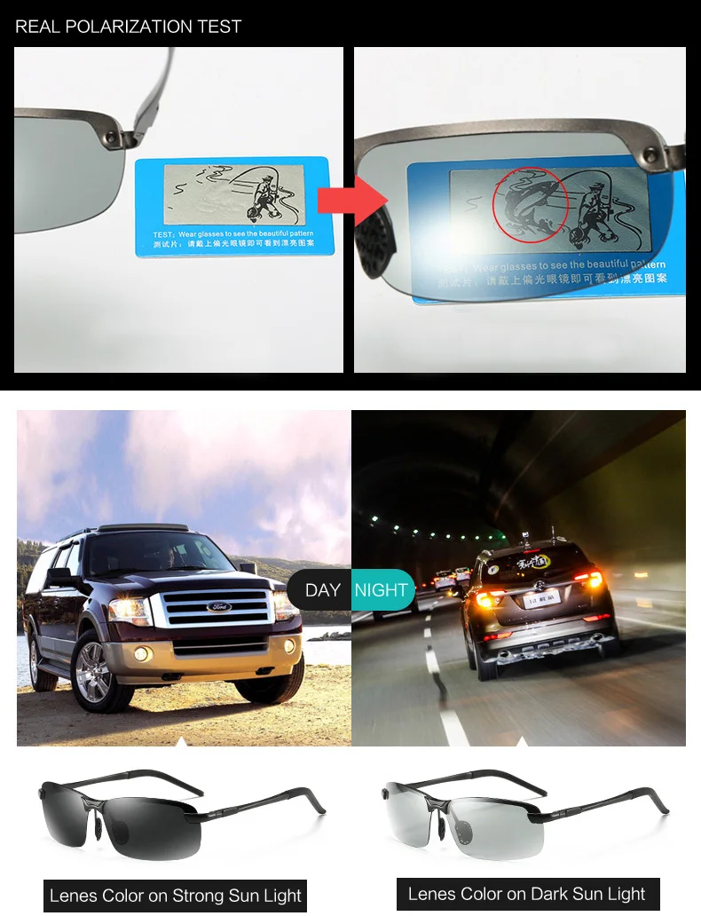 AOWEAR HD поляризационные фотохромные солнцезащитные очки, мужские очки-хамелеоны для вождения, мужские очки для вождения на День и ночь, Oculos Lentes Sol Hombre