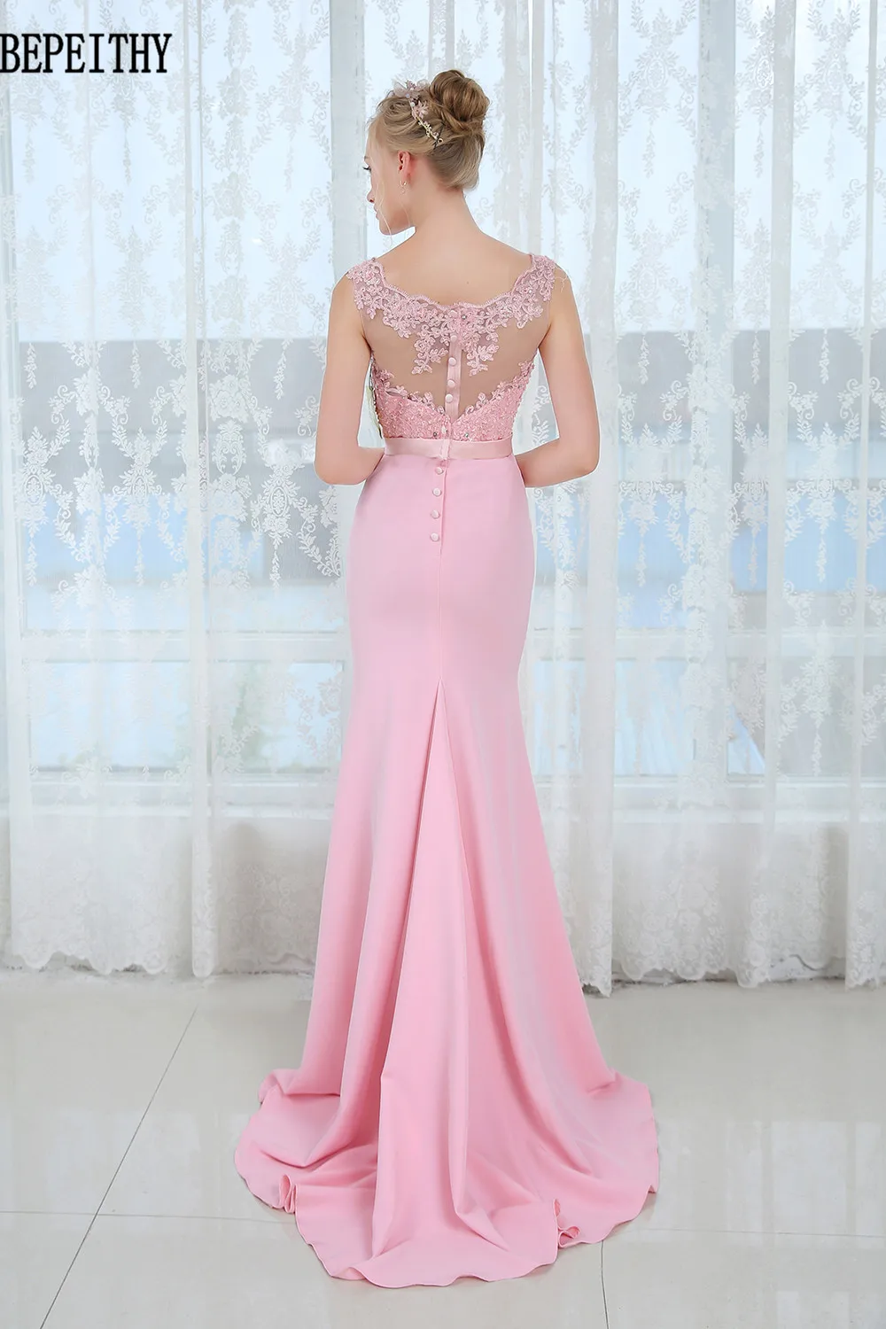 BEPEITHY прямые кружевные длинные платья для выпускного вечера vestido de festa Longo сексуальное вечернее платье с высоким разрезом вечерние элегантные платья новое поступление