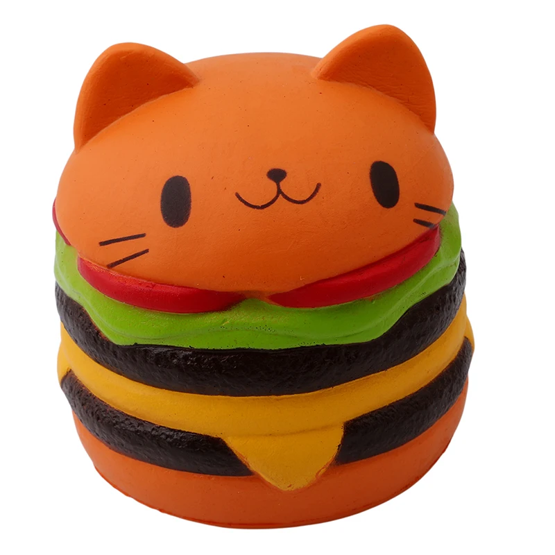 Jumbo Kawaii Cat гамбургер сжимаемые подвески гамбургеры медленно восстанавливающие