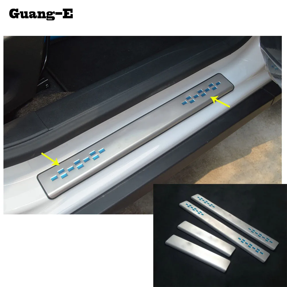 Автомобильная Накладка на порог из нержавеющей стали рамная лампа внешняя