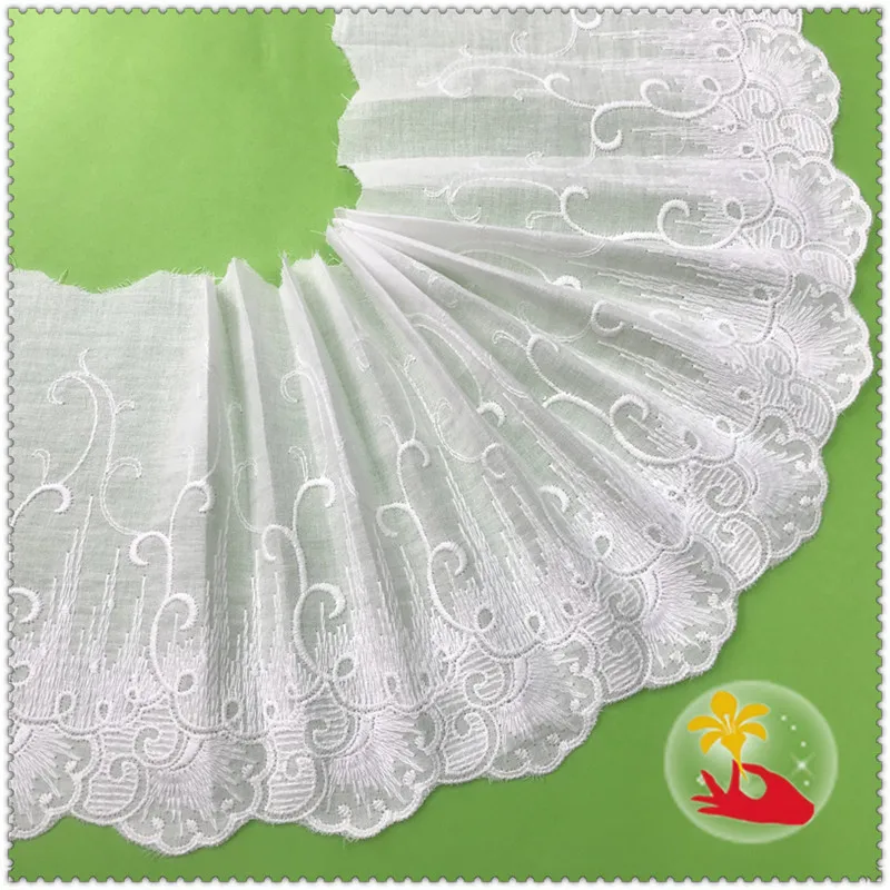 5Yards Ivory Cotton Side Lace Accessories Mesh Fabric Skirt Decorative Clothes Curtain DIY Material 17cm | Дом и сад
