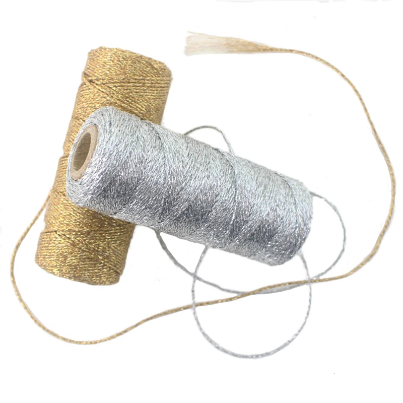 

20pcs Bakers Twine - Metallic Gold Shimmer (110yard/spool),Decorating Favors,Gift Wrapping,Party Decor Foil Silver Twine