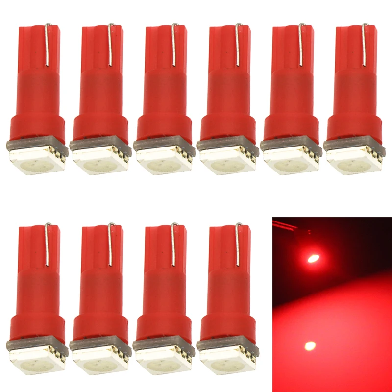 20 шт T5 5050 1SMD светодиодные лампы для клин манометр приборной доски свет 70 73 74 2721 17 белый красные, синие зеленый желтый свет Интерьер Лампа