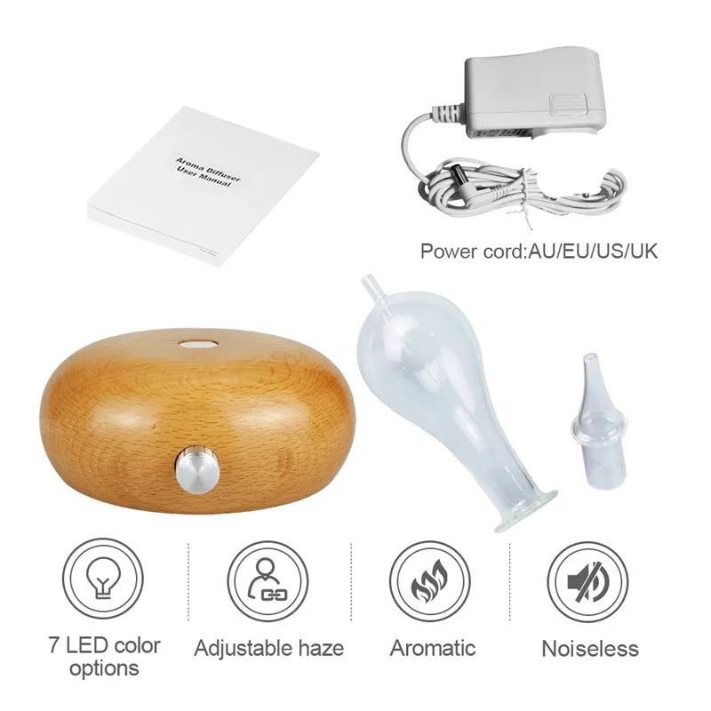 Безводное эфирное масло диффузор дерево стекло ароматерапия ингалятор для
