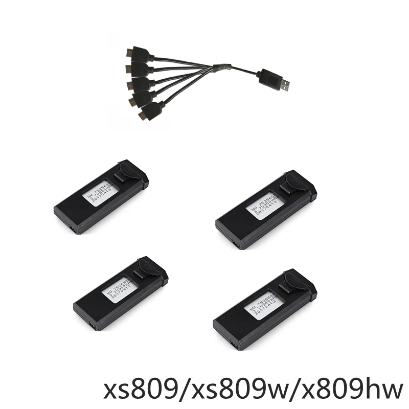 Battery For Visuo Xs809 Xs809w Xs809hw Batteries With Charger Rc Drone Spare Parts Helicopter Accssory Quadcopter Kits | Игрушки и хобби
