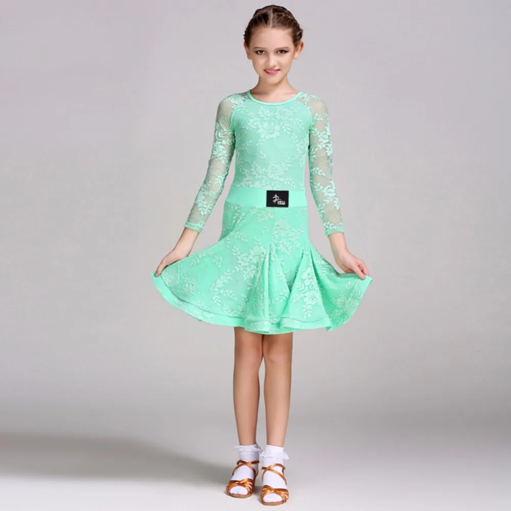 

2017 Girls Latin Dress Ballroom Dance Dresses For Kids Samba Dress Girls Salsa Costumes Dancing Skirt Garment For Stage 14024