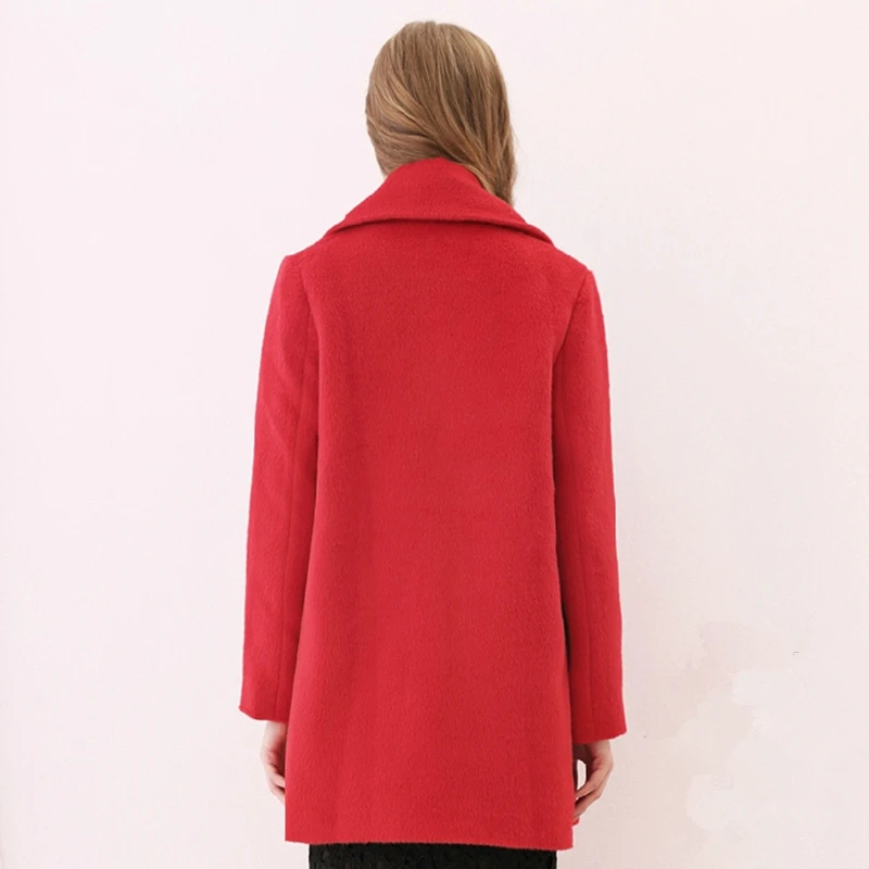 Women Winter H-line Cotton-padded Wool Coat 2019 New Fashion Japanese Sweet Pink Female Thicken Warm Woolen Wadded Jackets | Женская