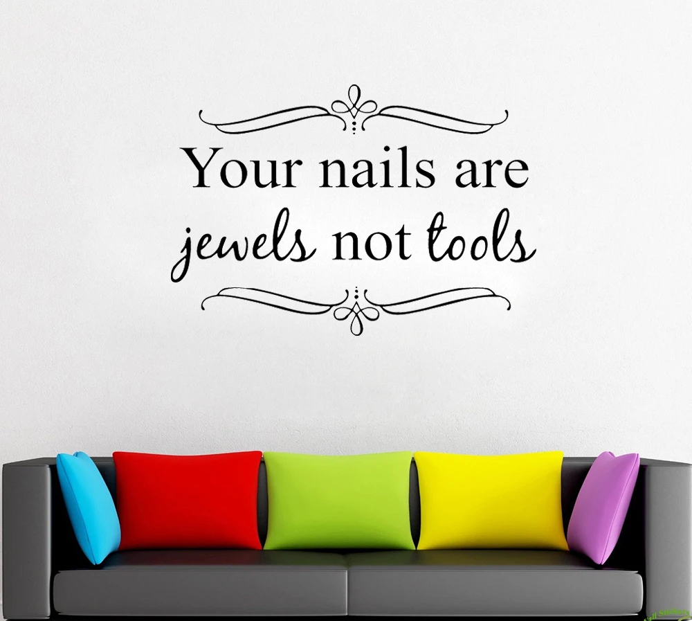 Фото Декоративная наклейка на стену для маникюрного салона с цитатой ваши ногти
