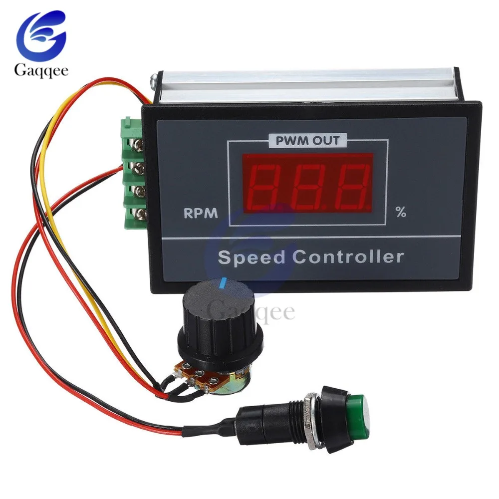30A с источником питания от постоянного тока, 6 в-60 в 12V 24V 48V PWM двигатель Скорость цифровой контроллер светодиодный Дисплей 0~ Регулируемый 15 кГц с потенциометра Переключатель