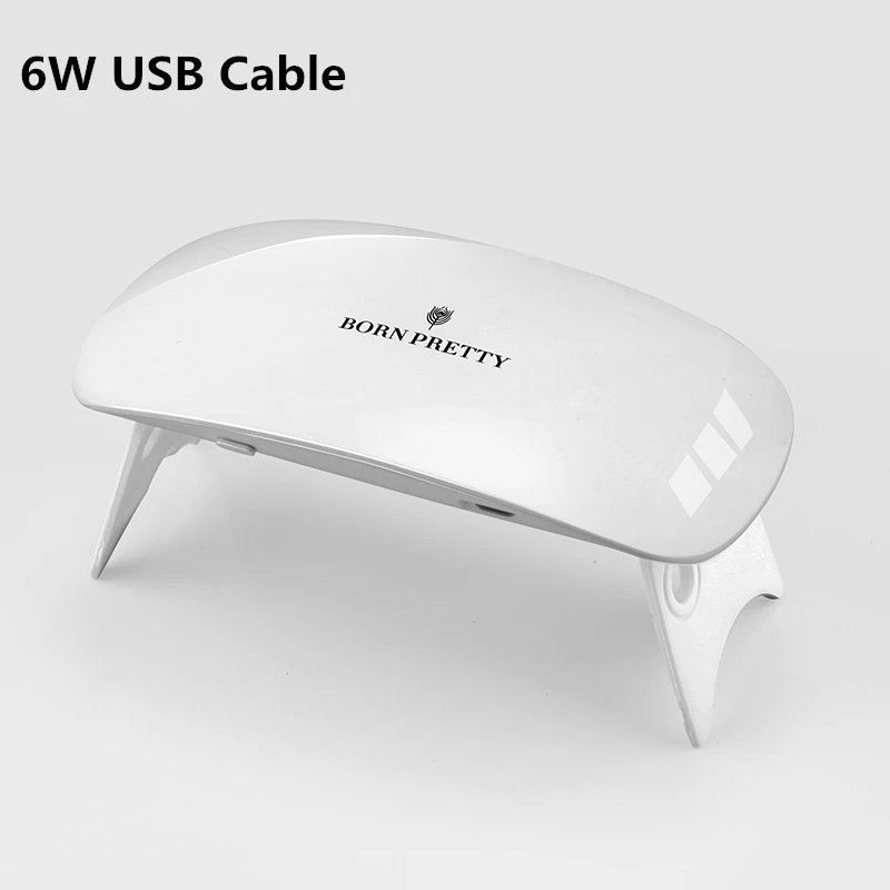 6W USB Cable White Сушилка для ногтей BORN PRETTY, СВЕТОДИОДНЫЙ УФ-светильник для ногтей, USB лампа для маникюра, ЖК-дисплей, сушка, Гель-лак для ногтей, инструмент для дизайна ногтей - Цвет: 6W USB Cable White