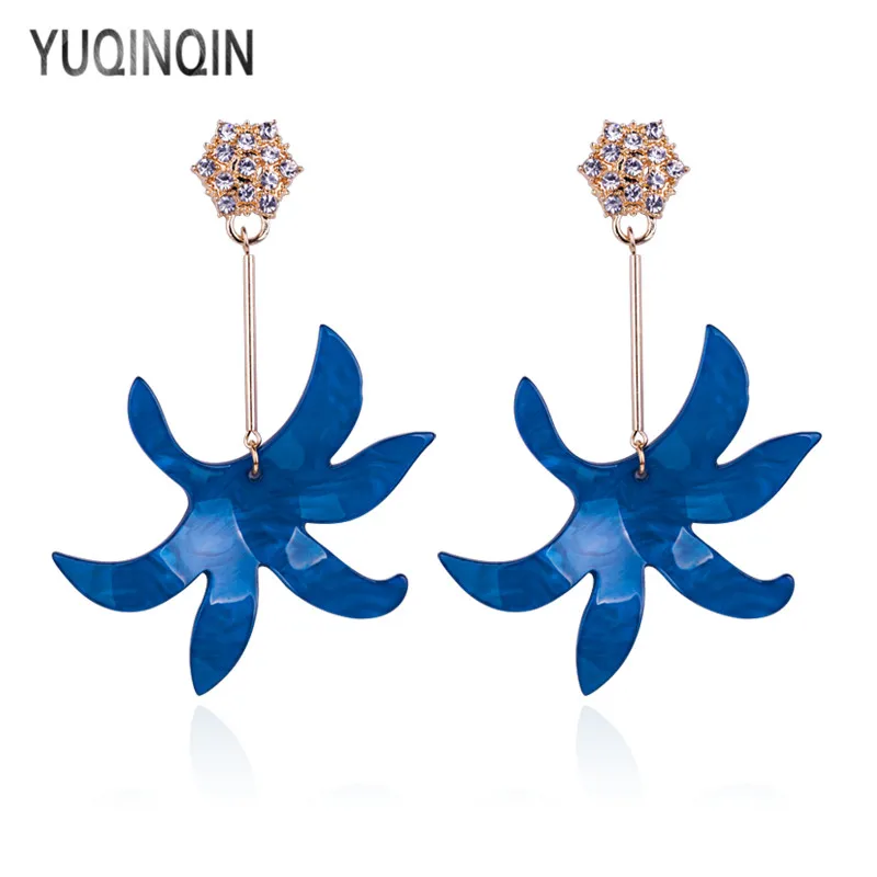 YUQINQIN модные свисающие серьги для женщин 2018 акриловые ювелирные изделия Длинные