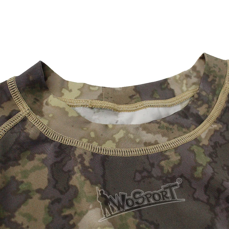 WOSPORT тактическая камуфляжная быстросохнущая футболка с короткими рукавами