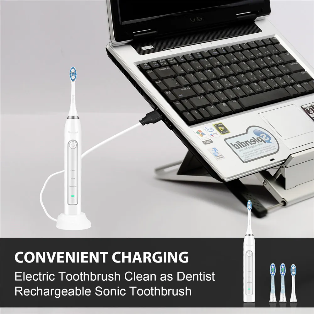 Электрическая зубная щетка Sonicool 051B с зарядкой от USB ультразвуковые вибрационные