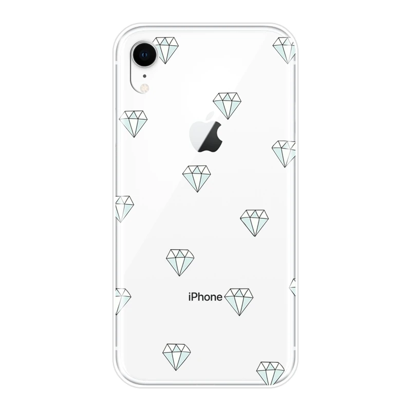 Задняя крышка из ТПУ с драгоценным камнем для iPhone 6 S 7 8 X XR XS Max мягкий силиконовый