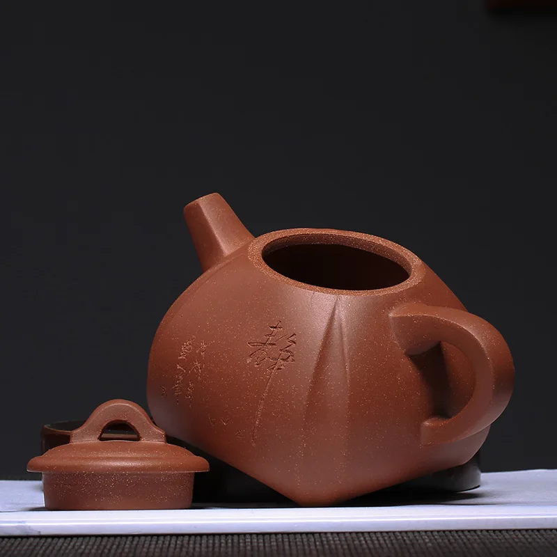 Purple Sand Teapot Raw Mine Downhill Sludge Hand-made Corner Drawing Stone Pot Factory Direct Selling One Substitute | Дом и сад