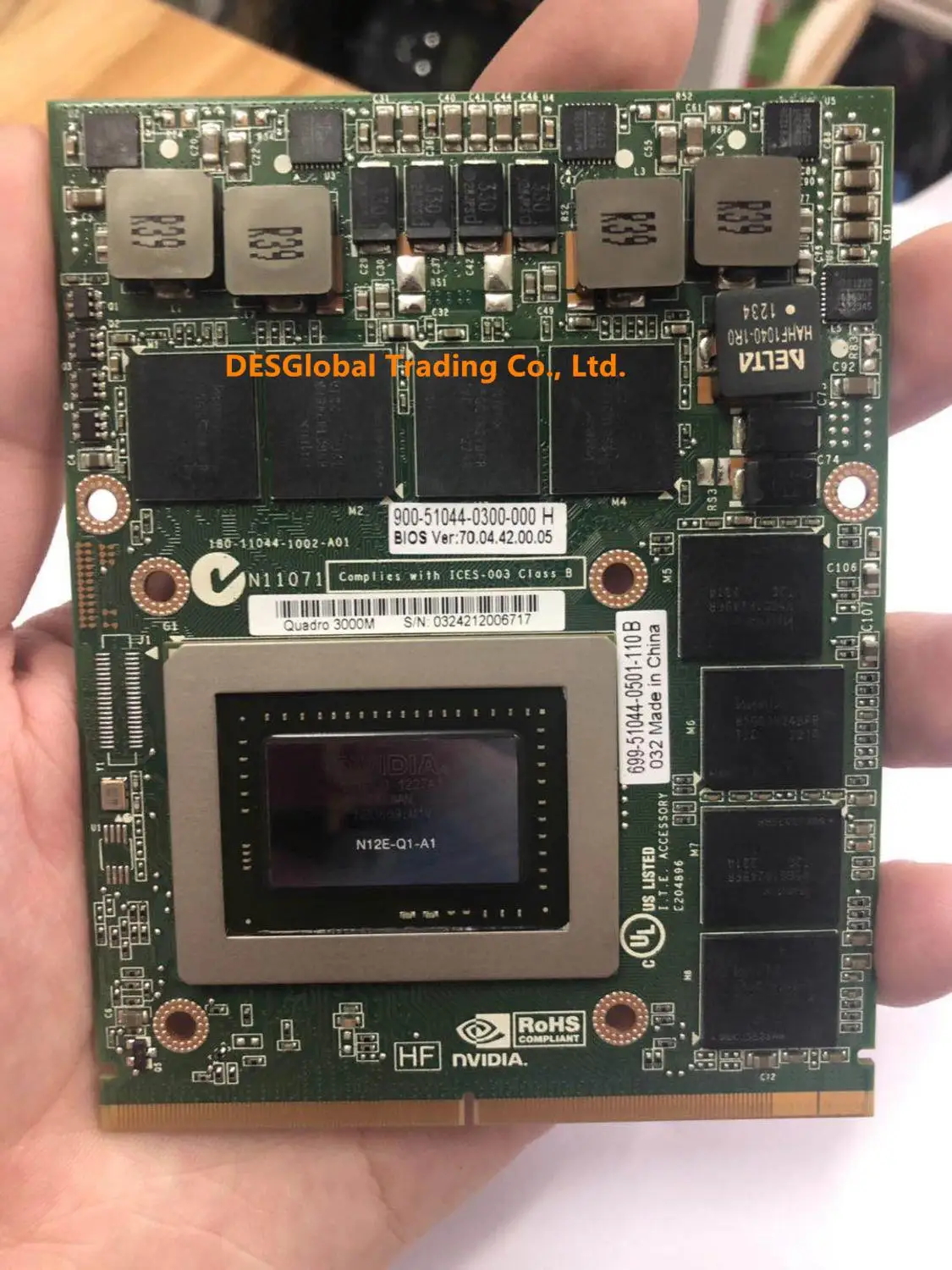 Оригинальная графическая видеокарта Quadro 3000M Q3000M VGA 2GB для Dell Precision M6600 M6700 M6800 hp 8760W 8770W 8740W N12E-Q1-A1