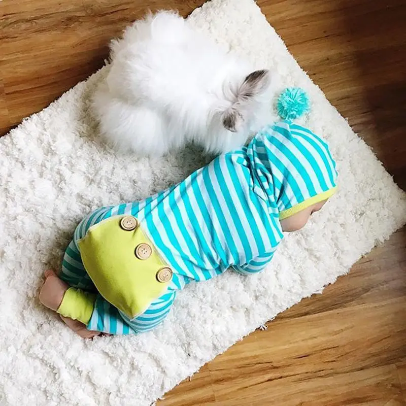 Красивая одежда для новорожденных мальчиков и девочек в полоску детей