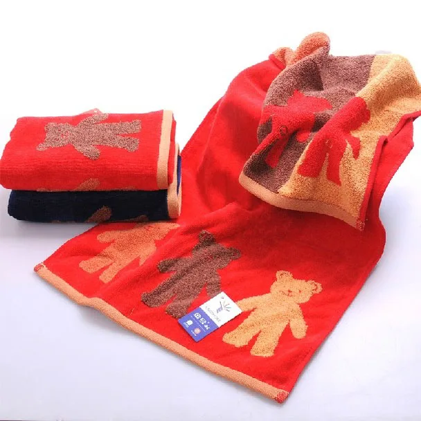 Полотенца из 100% хлопка с изображением милого плюшевого мишки мультфильма модные