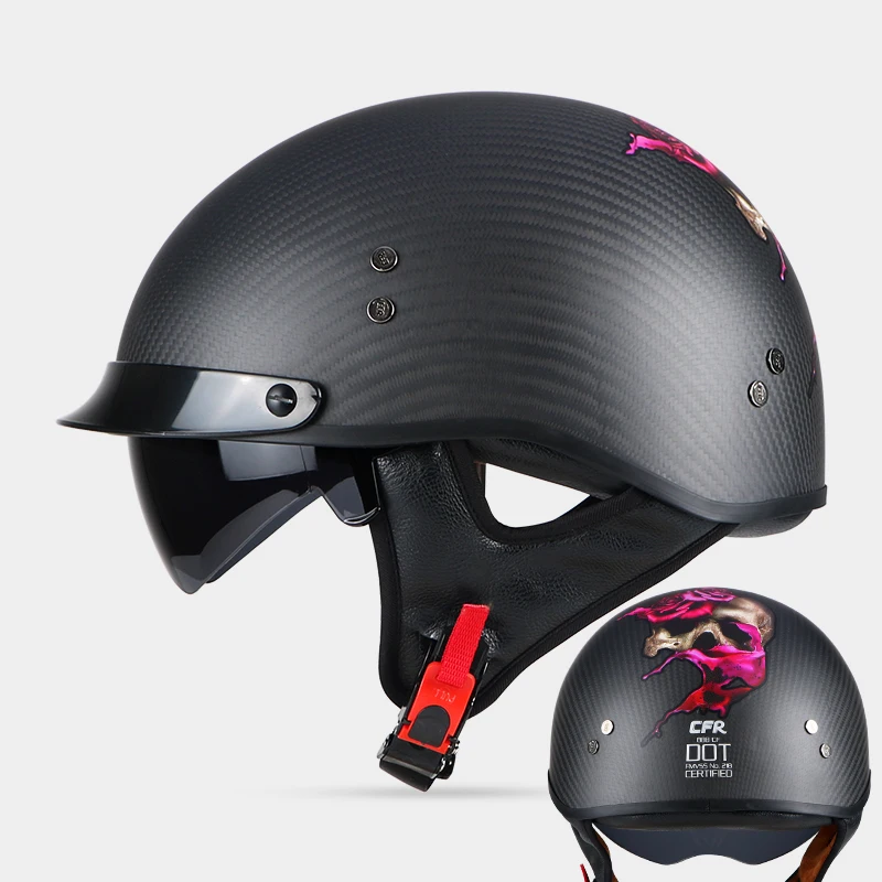 Мотоциклетный шлем Retor винтажный полушлем из углеродного волокна для гоночного