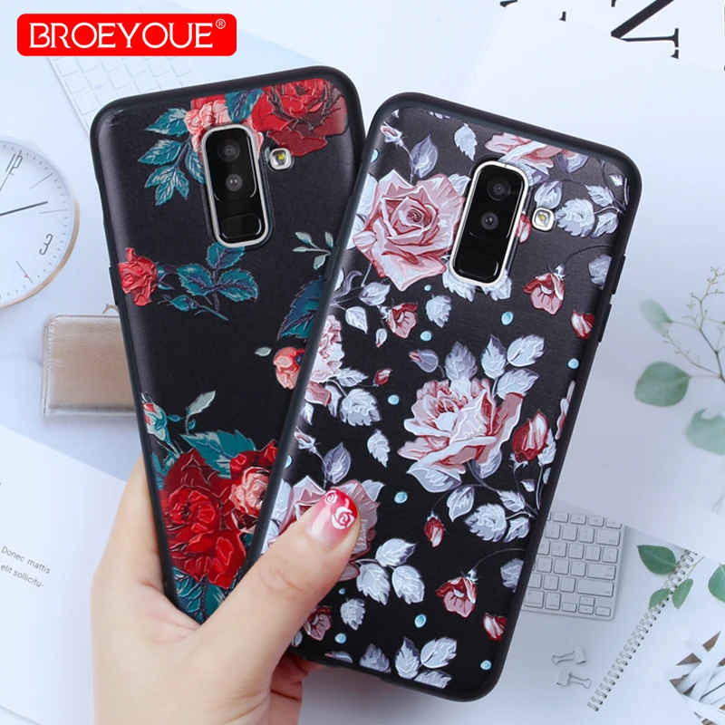 Case For Samsung Galaxy J4 J6 J8 2018 A8 A6 Plus A5 2017 S8 S7 Edge S9 Note 9 J2 J3 J5 J7 A3 A7 2016 Flower Cases |