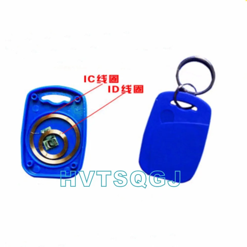 100 шт. 13 56 МГц и 125 кГц двухчастотный IC ID rfid брелок/брелок с брелком Бесплатная