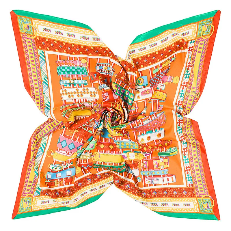 Женский квадратный платок POBING из 100% шелка с принтом браслета 2017|silk scarf|silk scarf womenscarf