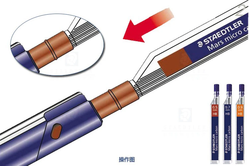 1 шт. Staedtler 250 механический карандаш свинцово супер тонкой без раскалывания 0,3/0,5/0,7/0,9/1,3 2 h/h/HB/B Mars Micro углеродный полимерный пополнения чернил