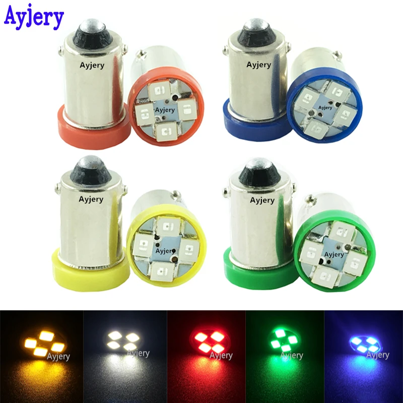AYJERY! 100 шт. BA9S T4W 3528 1210 4 SMD Автомобильные светодиодные лампы зазор огни красный