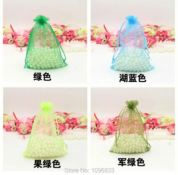 

Green Color Organza Drawstring Pocket size 17X23CM, Candy Gift Jewelry Cosmetic Sample Packaging Bag, 100 Pcs/Lot
