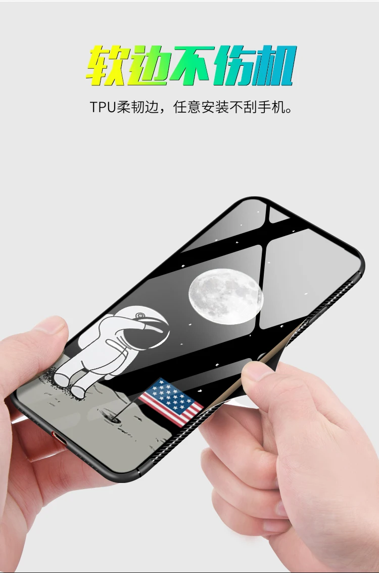 Tempered Glass Phone Case for iPhone 6 6s 7 8 Plus X have Led LOGO flash Luxury For Protective Cover |