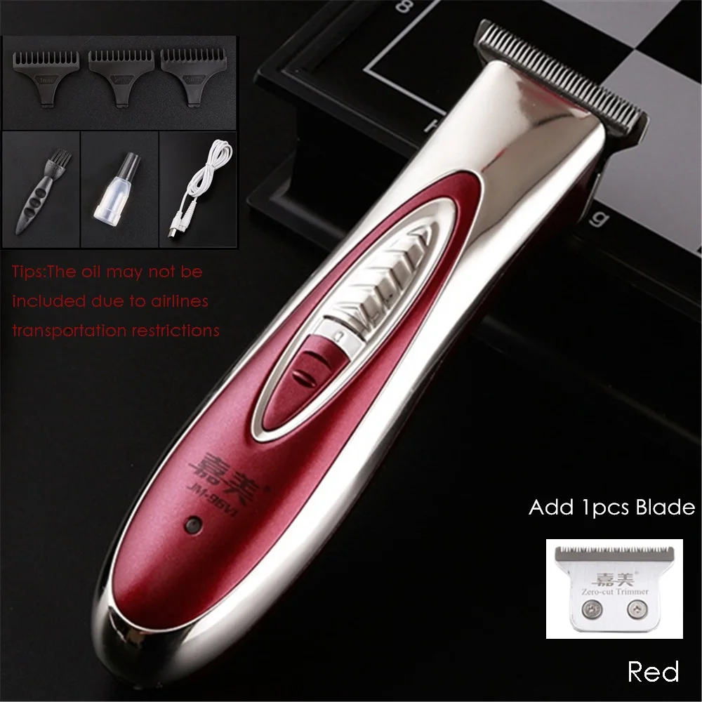 Red Add 1pcs Blade Профессиональная Беспроводная Машинка для стрижки волос 7000 об/мин, триммер для бритья бороды для мужчин, электрическая Парикмахерская косилка 0,1 мм, машинка для стрижки волос - Цвет: Red Add 1pcs Blade