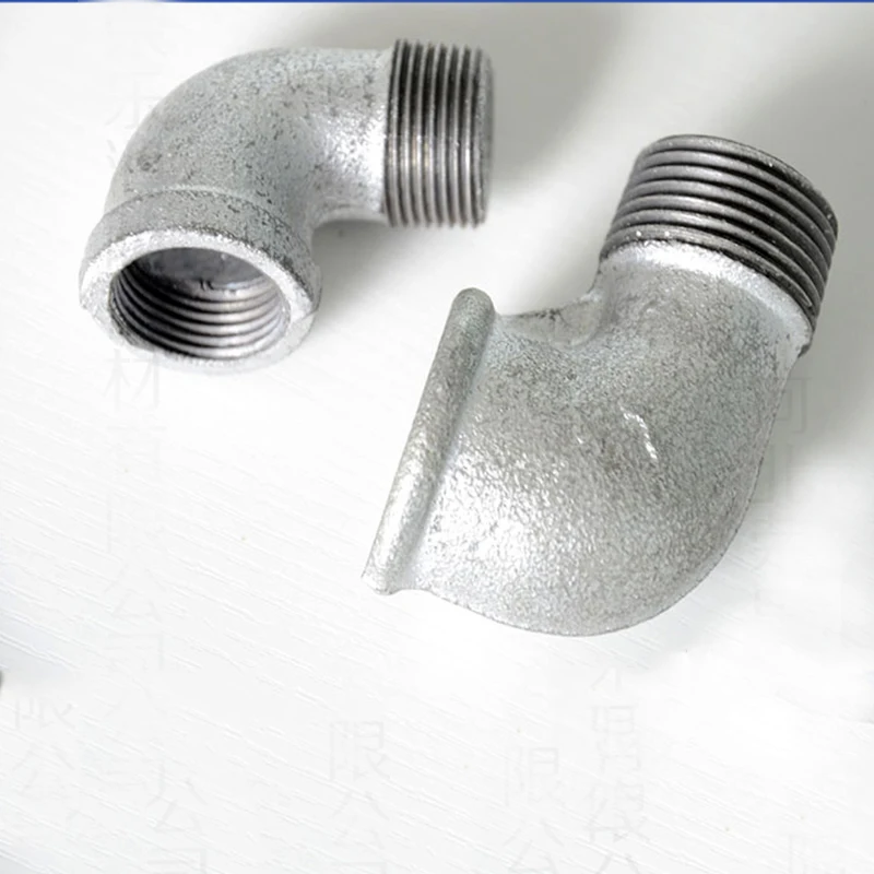 5 шт. Женский * мужской уличный локоть с резьбой электро оцинкованный ковкий