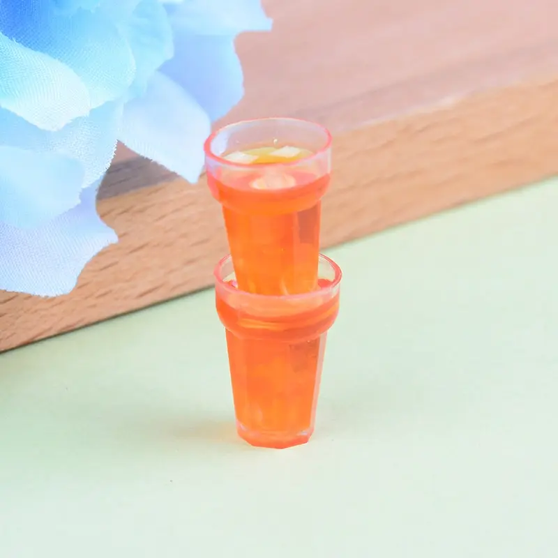 Wholesale 2 Pcs/lot Doll House Miniature Iced Black Tea Beverage Cups Food Drink Toy Decoration | Игрушки и хобби