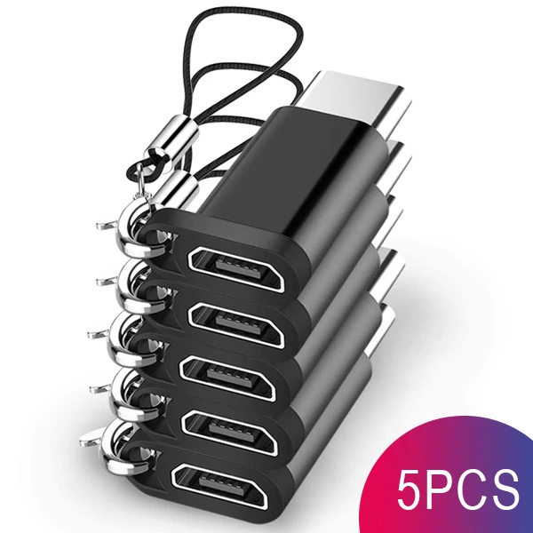 5pc ACCEZZ mi cro USB к тип-c адаптер конвертер для samsung для LG G5 G6 Xiaomi mi 6 5 4S Зарядка данных USB OTG Соединительный брелок - Цвет: 5pc