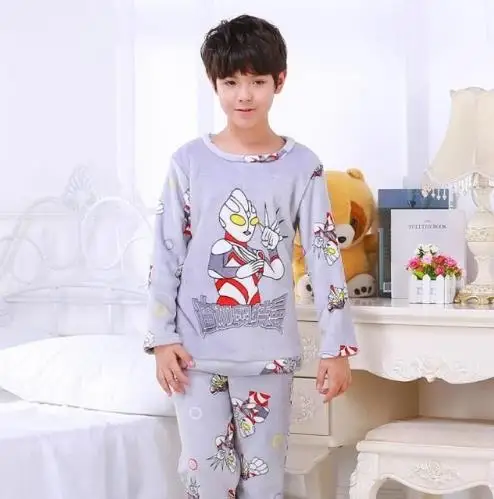 style 22 Детская теплая одежда для сна с длинными рукавами фланелевые пижамы с героями мультфильмов для мальчиков и девочек, Осень-зима, Детский коралловый бархат Главная Одежда - Цвет: style 22