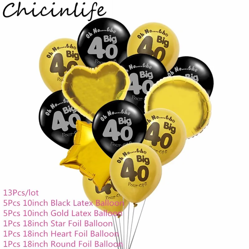 Chicinlife 12 дюймов Rosegold 30 40 50 лет конфетти воздушные шары для взрослых с днем рождения Юбилей шары Декор поставки - Цвет: 40