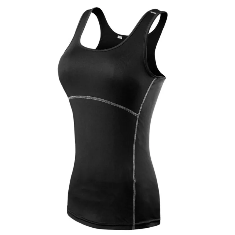

High-quality Polyester Women Sportswear Fitness Yoga Running Training Tight T-Shirt Solid Color Quick-Drying Female Sports Vest