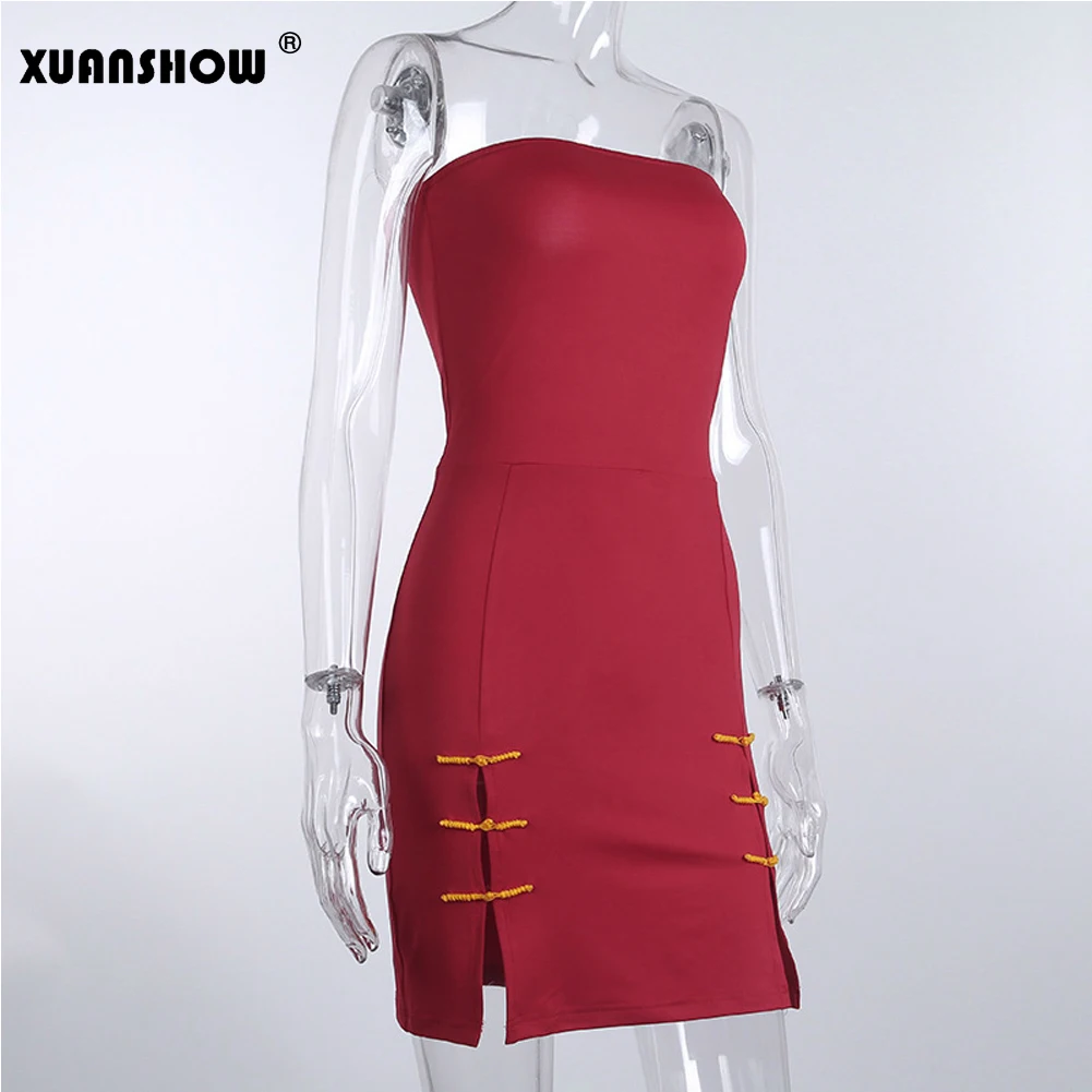 XUANSHOW Летний стиль женские элегантные платья сексуальные тонкие бандажные с