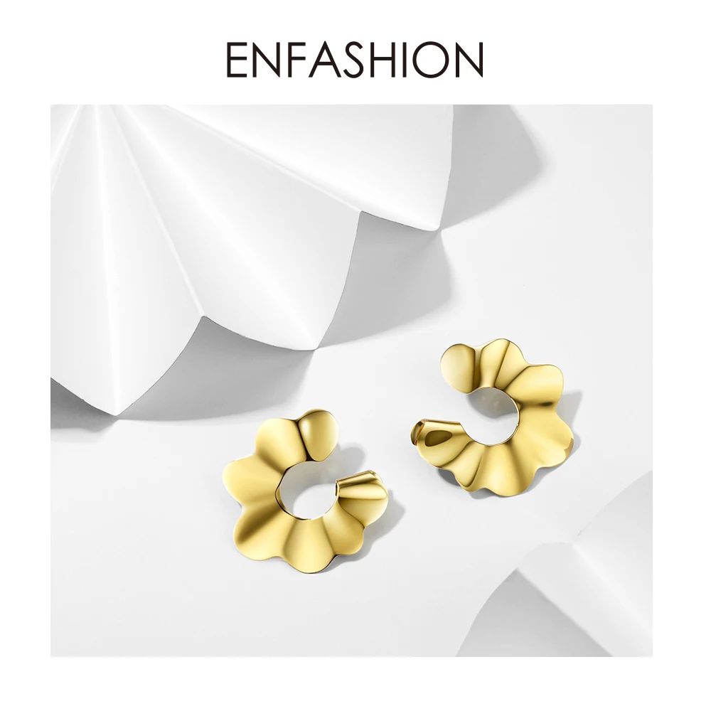 Женские серьги гвоздики с цветком Enfashion Galsang 2020 модные ювелирные изделия листьями
