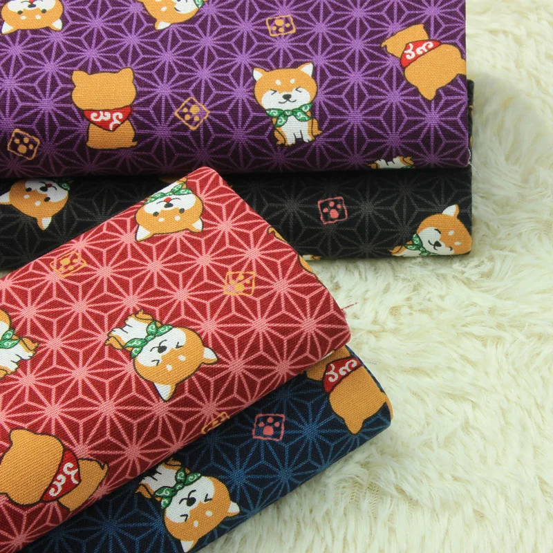 Импортная хлопковая льняная японская мягкая ткань с мультяшным принтом Bog для