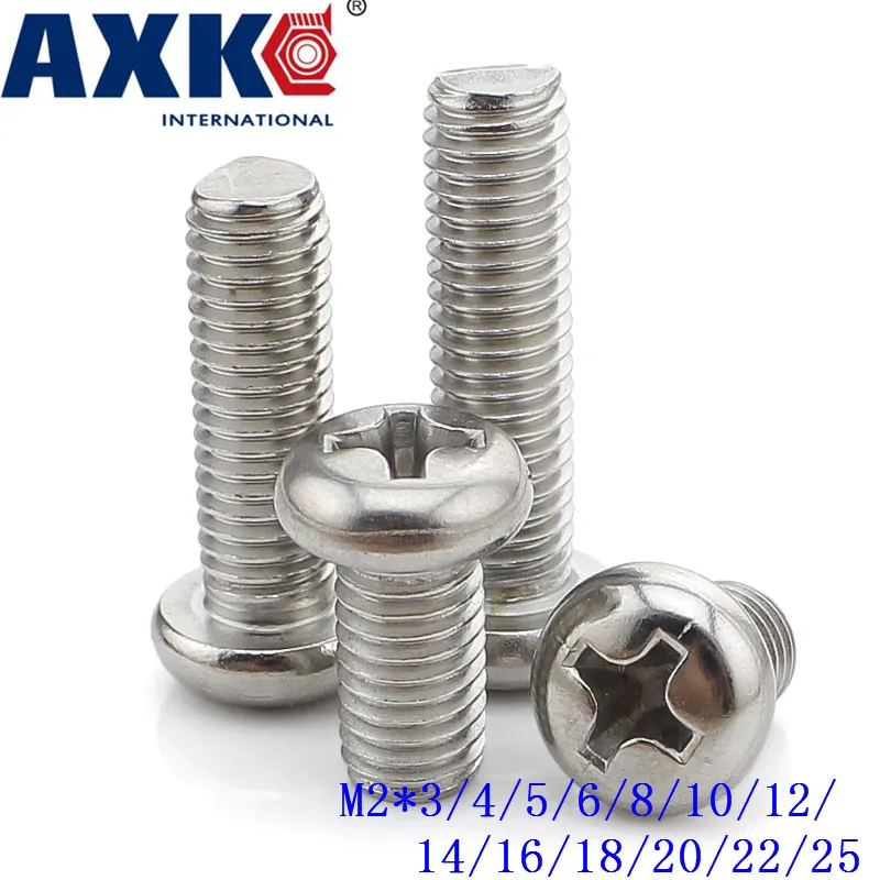 

2021 Fastener Round 50pcs Round Pan Head Phillips Screws 304 Stainless Steel Machine M2*3/4/5/6/8/10/12/14/16/18/20/22/25 Gb818