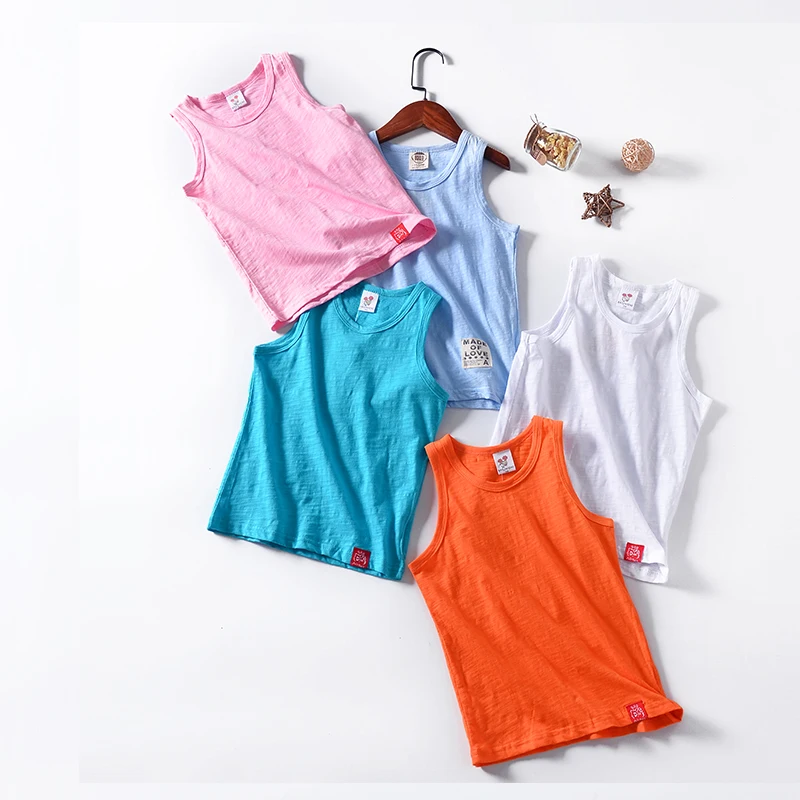 Новинка лета 2021 Детский жилет однотонный с котенком для мальчиков и девочек