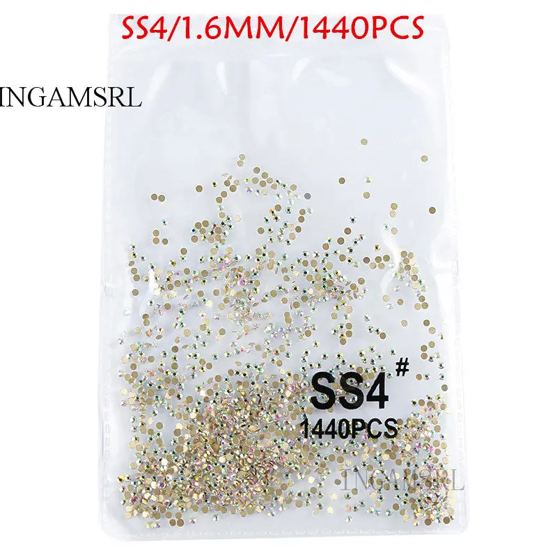 SS4 1440PCS SS3-SS40 блестящие стразы без горячей фиксации с плоской обратной стороной шитье стразами и ткань одежды Стразы для дизайна ногтей камень 030 - Цвет: SS4 1440PCS
