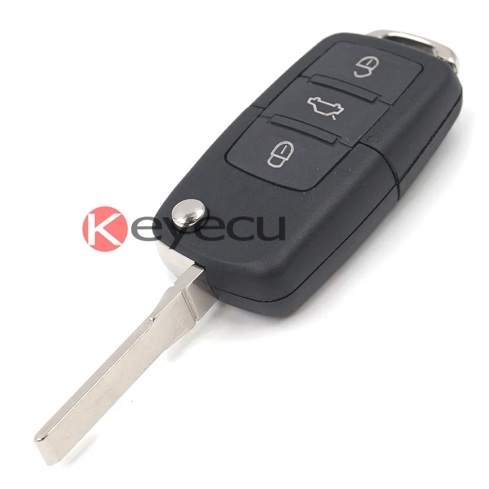 Запасной чехол Keyecu для VW Golf Bora Jetta Passat 3-кнопочный откидной Чехол-брелок