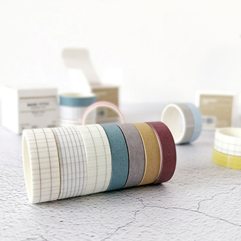 3 4 шт./кор. простая сетка/однотонные Цвет лента Washi японский Бумага DIY планировщик