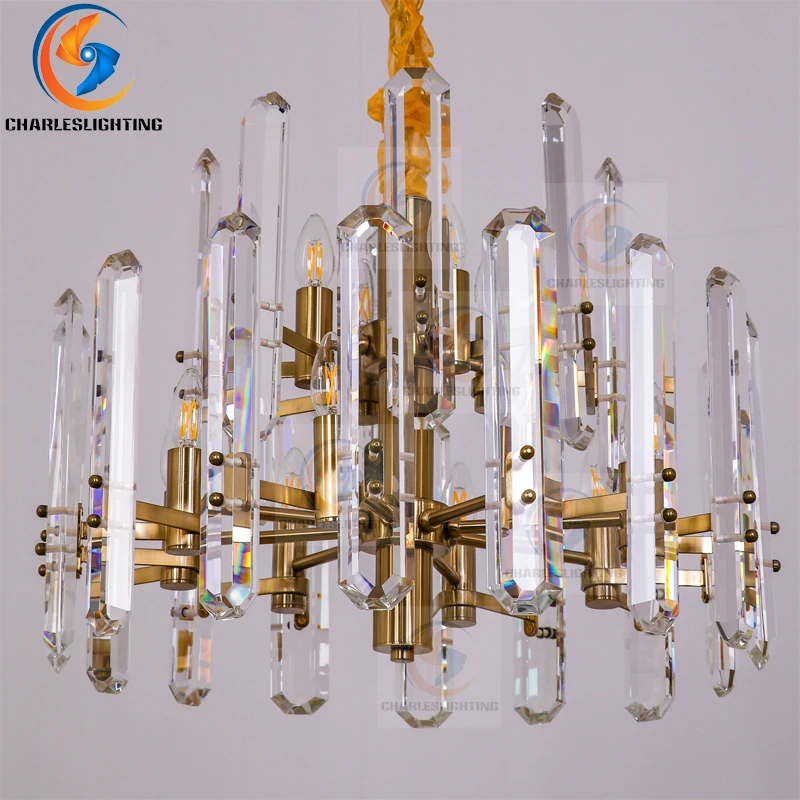 Charles Lighting brief дизайн хрустальные люстры современный светодиодный светильник золото kristal kroonluchter гостиная