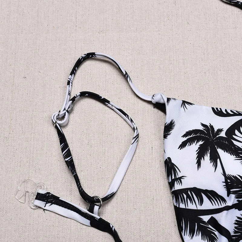 Women Swimsuit Sexy Push Up Bikini Print coconut tree Swimwear Beach Backyard Sunbathing bikini Set Maillot De Bion Bikinis |